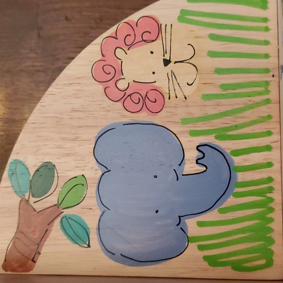 Hand Painted "Jungle Theme" Wooden Bookends - Personalized "Kevins' Books" - Picture 8 of 11